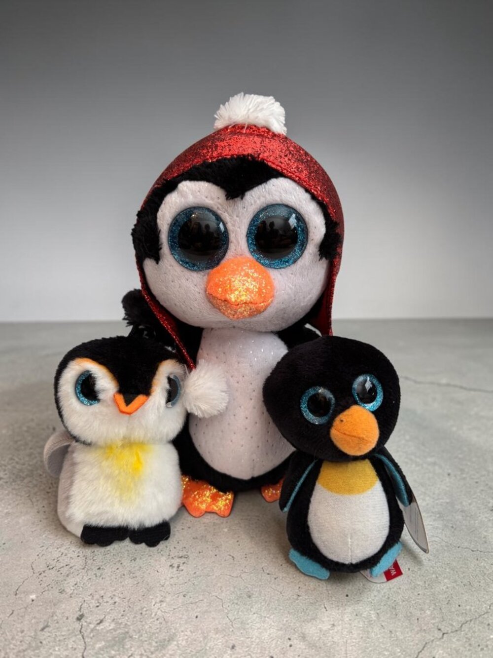 Set Of 3 Ty Beanie Babies Boos Penguin Plush Toys - Gale, Waddles & Pungo Keycha